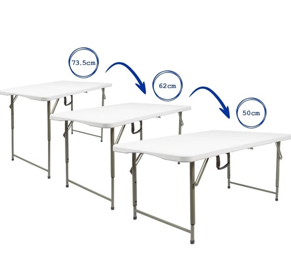 Kids 4ft Height Adjustable Foldable Tables